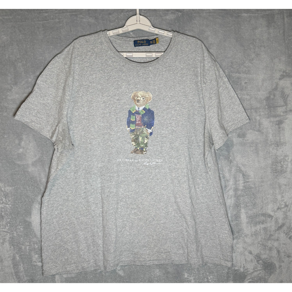 Polo Ralph Lauren Polo Bear Shirt Mens 2XL Gray Crewneck Graphic Tee Casual